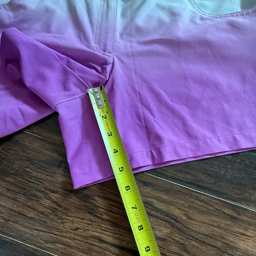Slazenger Golf Shorts Womens Size 10 Ombre Purple White 5” Inseam - Picture 5 of 7